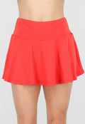 Rode Geplooide Stretch Skort