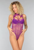 Paarse Kanten Strappy Bodysuit