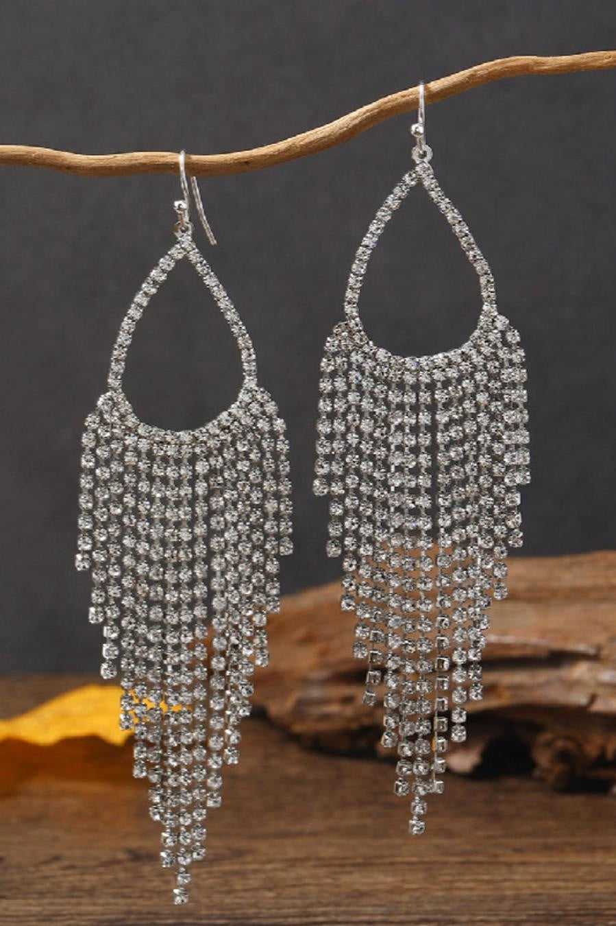 Zilveren Fringe Druppel Oorbellen