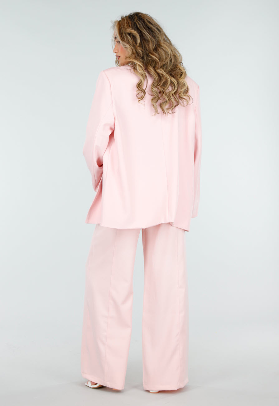 Lichtroze Oversized Asymmetrische Blazer