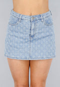 Redial Jeans Geruwde Denim Stretch Skort