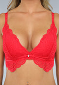 Rode Kanten Crop Top met Padding