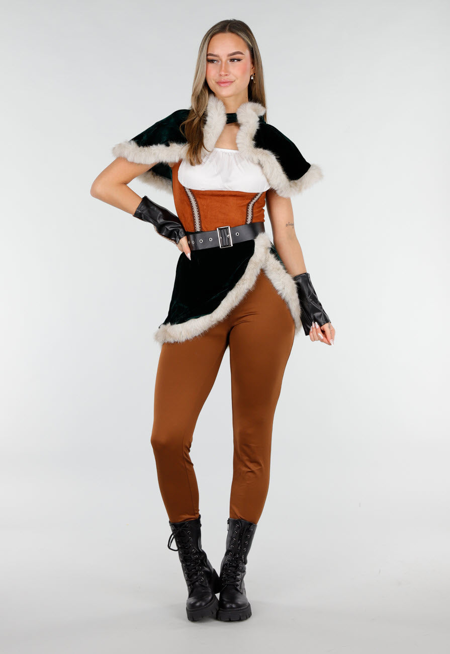 Bruin Viking Kostuum met Bont