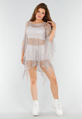 Taupe Festival Cover-Up met Franjes