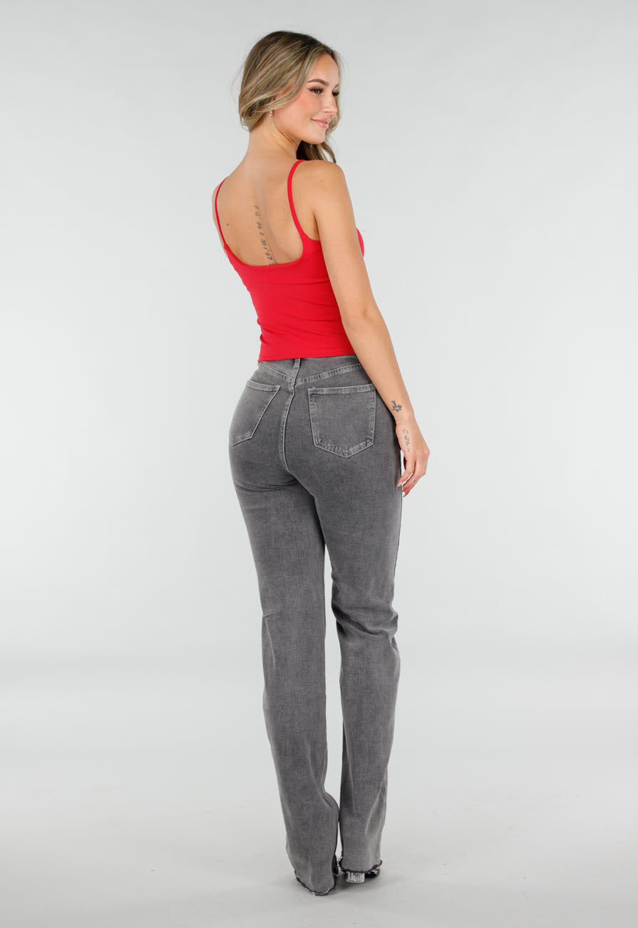 Rode Spaghetti Sporttop met Stretch