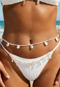 Bellychain met Witte Kraaltjes en Kauri Schelpjes