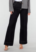 Donkerblauwe Jeans met Stretch en Rechte Pijpen