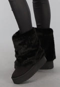 Zwarte Imitatie Bont Snowboots