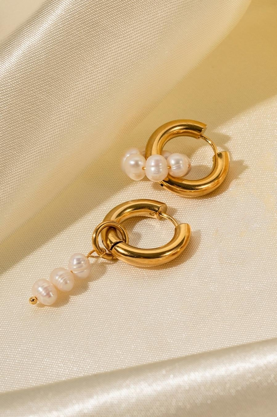 Gouden Stainless Mix en Match Oorbellen met Parels