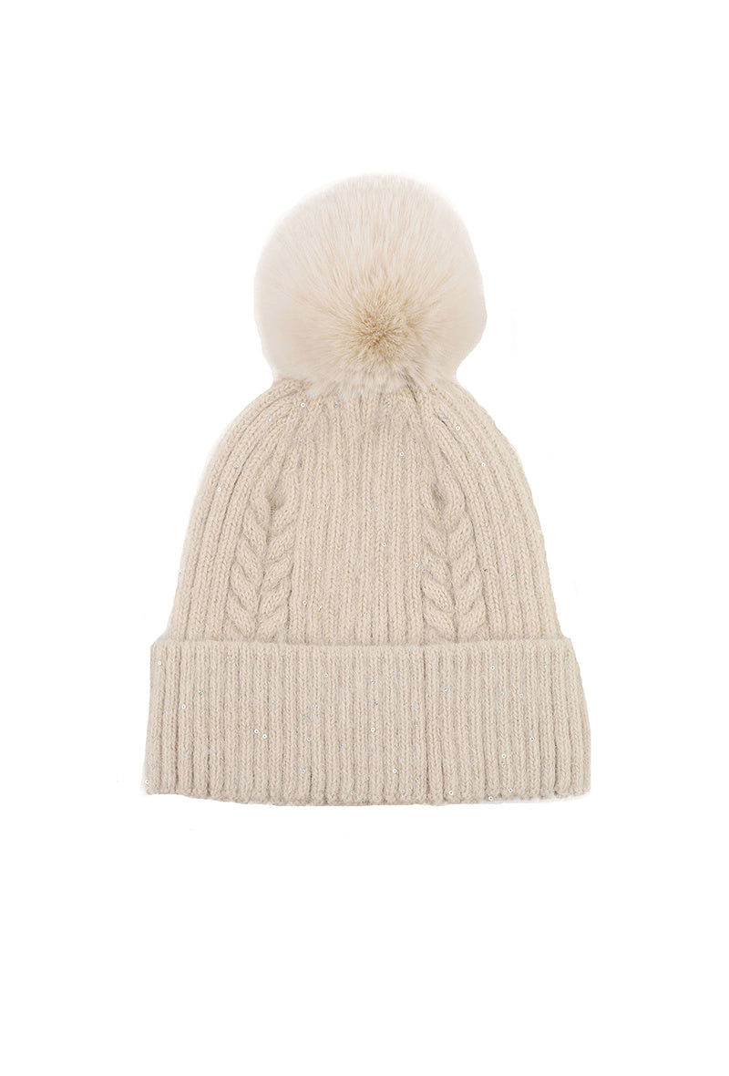 Gebreide Muts met Pompon