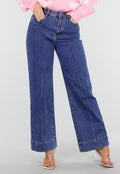 Blauwe Jeans met Stretch en Rechte Pijpen