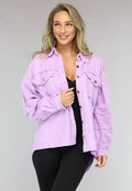 Lila Spijker Blouse met Ruffle Afwerking