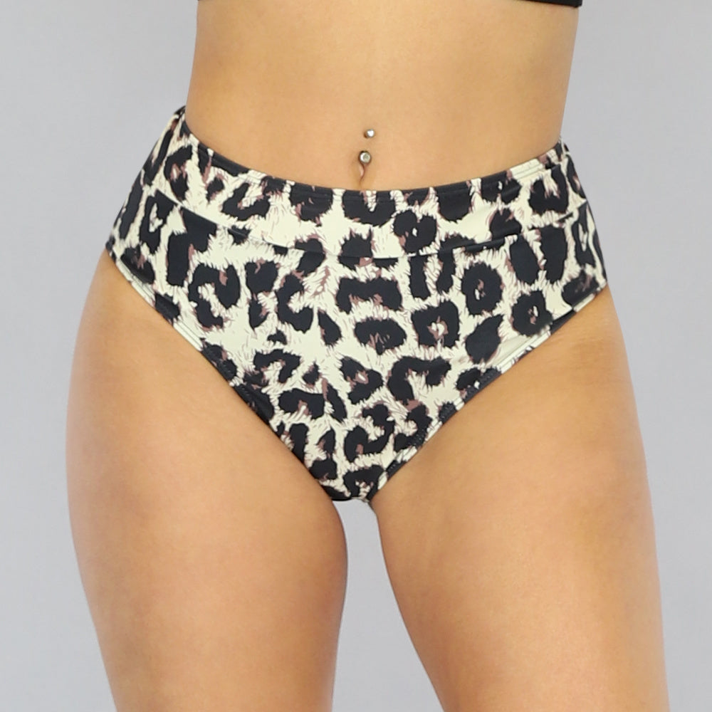 High Waist Maxi Bikinibroekje met Luipaardprint
