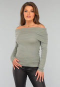 Groene Top met Omgeslagen Hals
