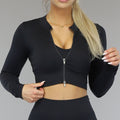 Zwarte Longsleeve Sporttop met Rits