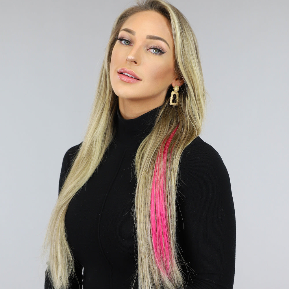 Clip in Haarextension Magenta
