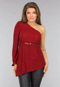 Rode One Shoulder Glitter Top