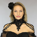 Zwarte Victorian Kraag met Kraaltjes