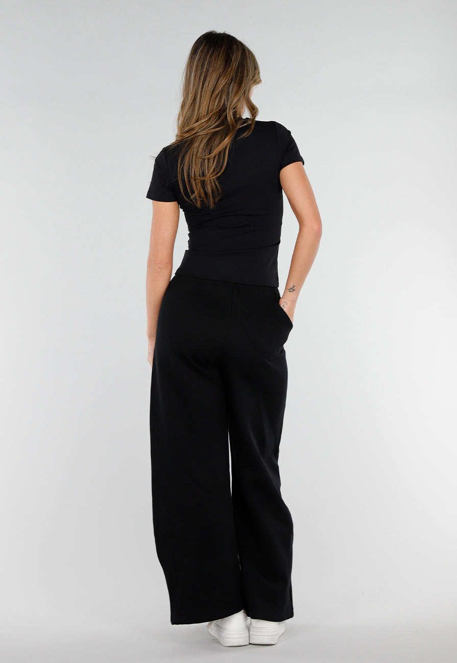 Zwart Sport T-Shirt met Korte Mouwen en Stretch