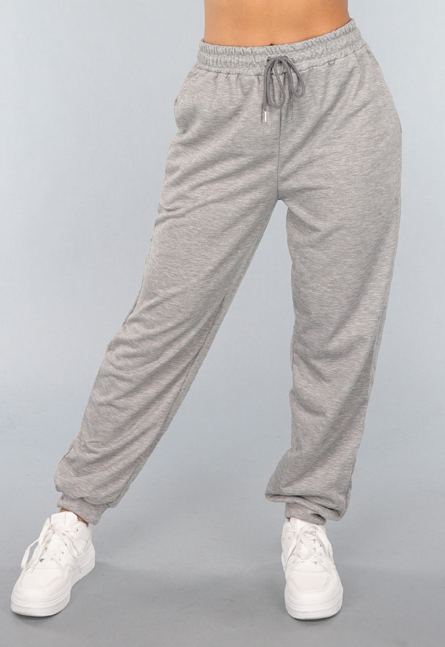 Lichtgrijze Basic Jogger