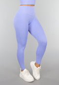Gestreepte Print Yogabroek in Lavendel