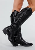 Zwarte Cowboylaarzen met Lage Hak