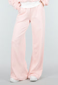 Lichtroze Wide Leg Joggingbroek met Elastische Taille en Stretch