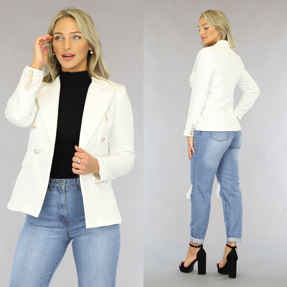 Witte Button Blazer