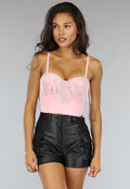 Lichtroze Push Up Strass Bustier