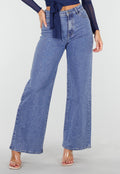 Blauwe Jeans met Stretch en Strassdetails