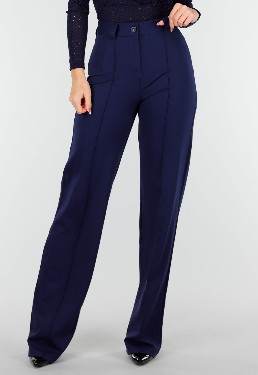 Tall Super Stretch Straight Leg Navy Blauwe Pantalon