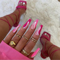 Multi Roze Swirl Nepnagels