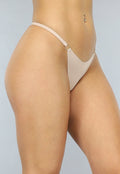 Beige Naadloze String met Hart Details