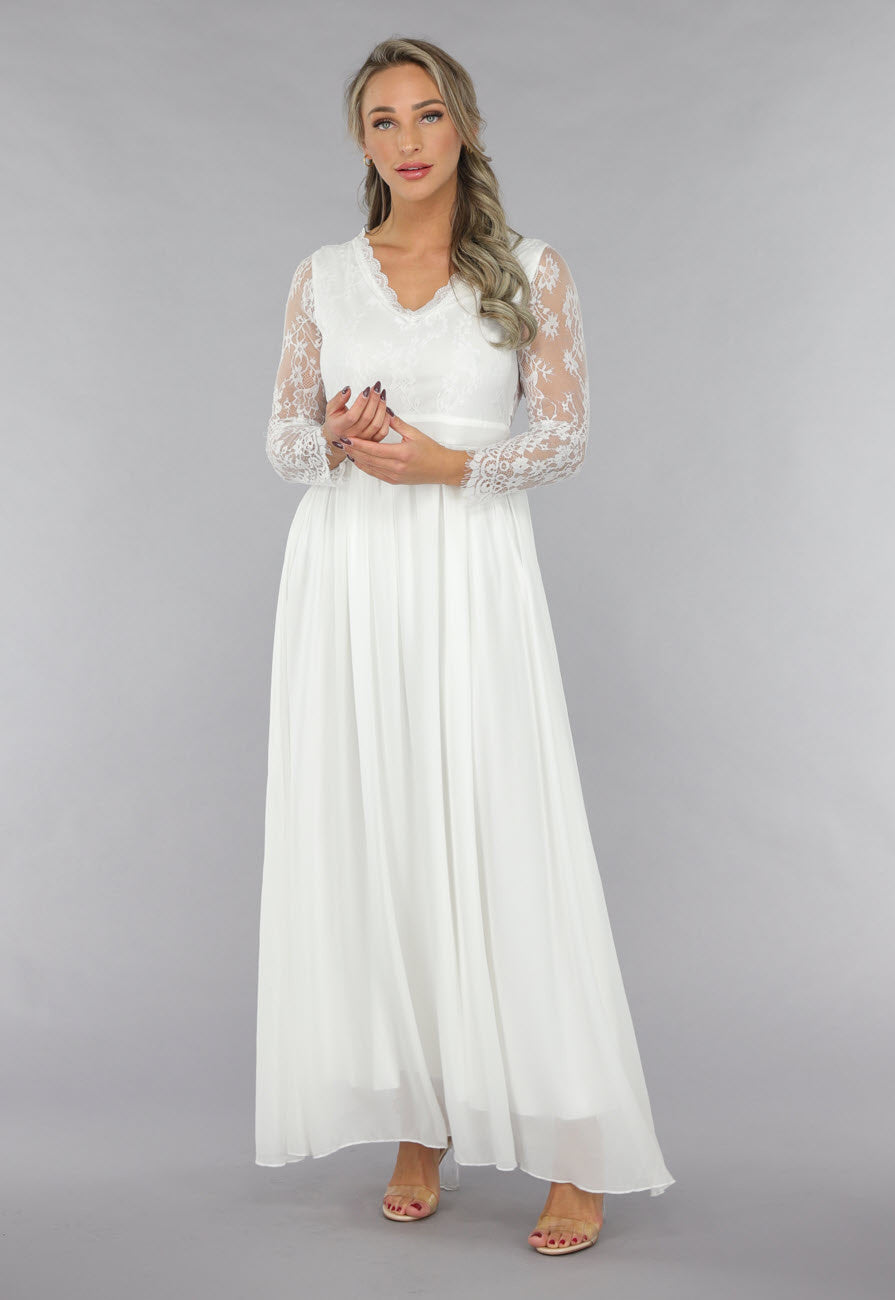 Witte Bridal Jurk met Open Rug