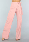 Wide Leg Pantalon met Overslag in Oudroze