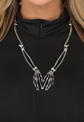 Zilverkleurige Skeletten Ketting