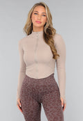 Cropped Sportjasje met Hoge Kraag