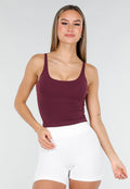 Bordeaux Sport Top met Spaghettibandjes en Pads