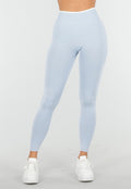 Lichtblauwe Sportlegging met Hoge Taille en Stretch