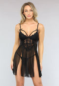 Zwarte Triangel Babydoll Dress