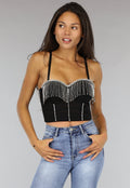 Zwarte Push Up Glamour Bustier
