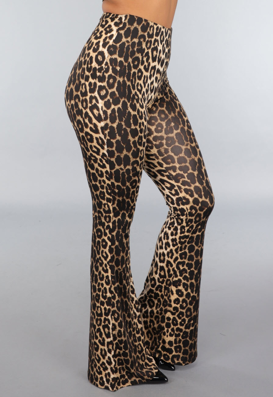 High Waist Tall Luipaard Flared Legging