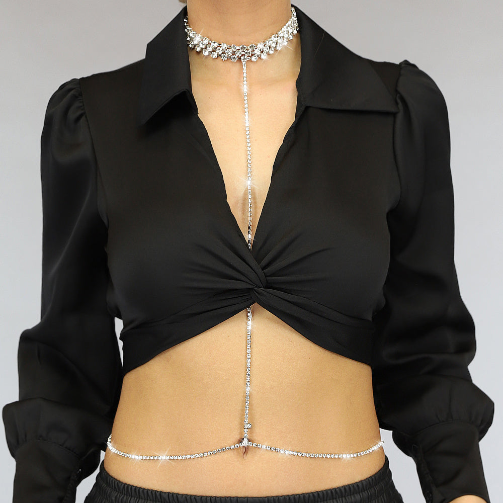 Bodychain met Choker en Steentjes