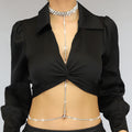 Bodychain met Choker en Steentjes