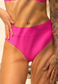 Fuchsia Bikinislip met Hoge Taille