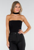 Zwarte Bodysuit met Vaste Choker