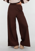 Bruine Lounge Broek met Wijde Pijpen