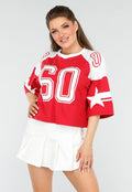Sportief Rood Baseball T-Shirt met Ster