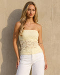 NEW150726 Gele Kanten Bandeau Top met Stretch