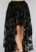 Zwarte Victorian Mullet Rok met Print